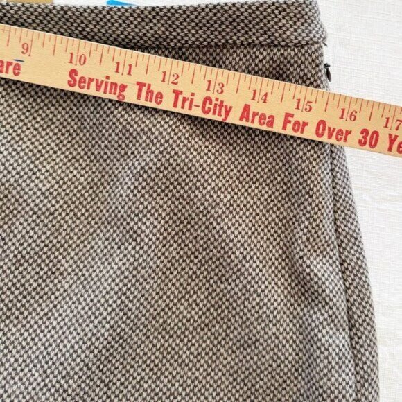 Michael Kors Womens Wool Blend Pencil Skirt Brown Hem Size 12 - Picture 9 of 13